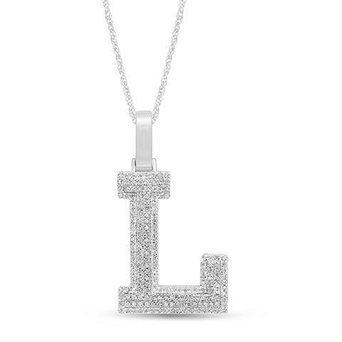 10KT 0.28CT D-MICROPAVE INITIAL L""