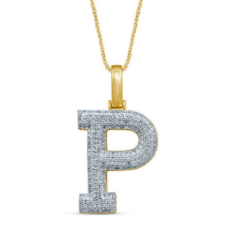 10KT 0.32-0.43CT D-MICROPAVE INITIALL  P""