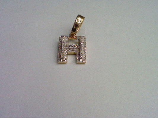 10KT 0.13CT D-MICROPAVE INITIAL H""