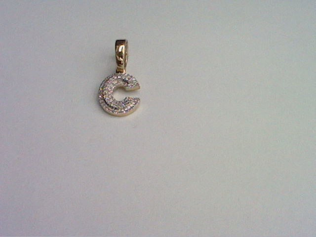 10KT 0.10- 0.12CT D-MICROPAVE INITIAL C""