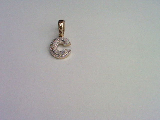 10KT 0.10- 0.12CT D-MICROPAVE INITIAL C""
