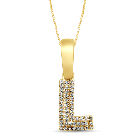 10KT 0.08- 0.09CT D-MICROPAVE INITIAL L""