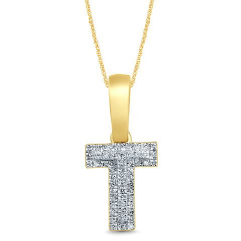 10KT 0.10-0.12CT D-MICROPAVE INITIAL T""