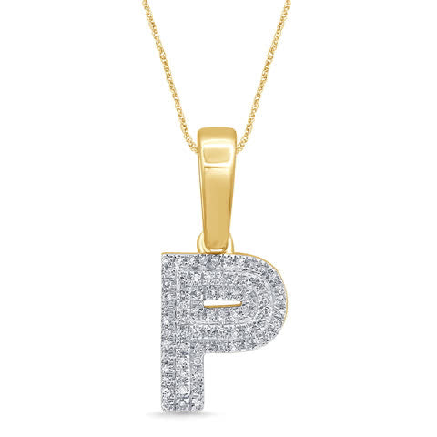 10KT 0.10-0.11CT D-MICROPAVE INITIALL P""