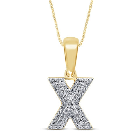 10KT 0.13CT D-MICROPAVE INITIAL X""