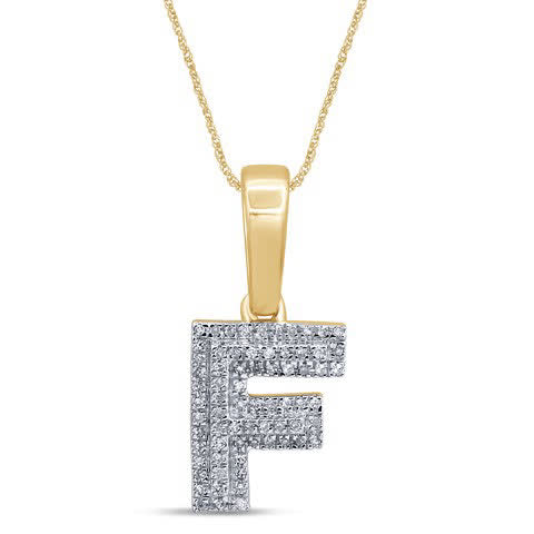 10KT 0.10- 0.12CT D-MICROPAVE INITIALL F""