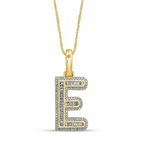 10KT 0.44- 0.47CT D-BAGUETTE INITIAL  E  ""