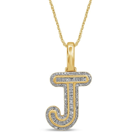 10KT 0.40- 0.46CT D-BAGUETTE INITIAL  J ""