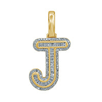 10KT 0.40- 0.46CT D-BAGUETTE INITIAL  J ""