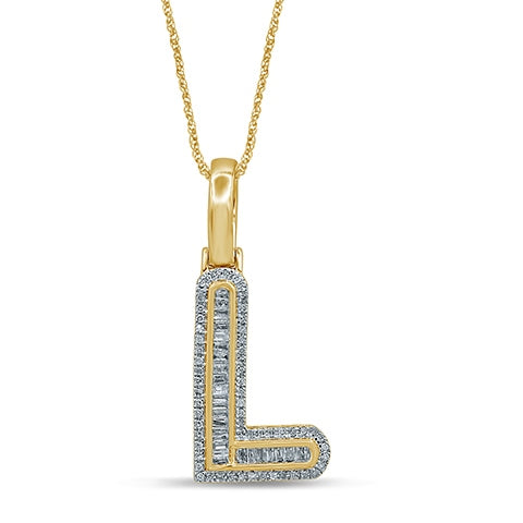 10KT 0.25- 0.29CT D-BAGUETTES INITIAL  L ""