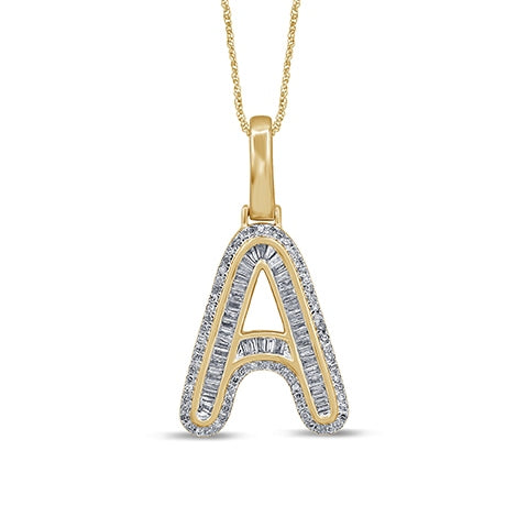 10KT 0.41- 0.46 CT D-INITIAL BAGUETTES   A ""
