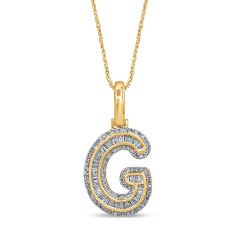 10KT 0.43- 0.48CT D-BAGUETTE INITIAL  G  ""