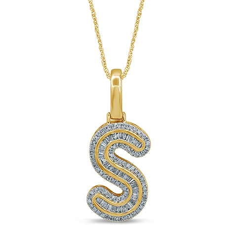 10KT 0.42- 0.44CT D-BAGUETTES INITIAL  S  ""