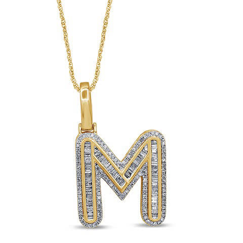 10KT 0.63- 0.70CT D-BAGUETTE INITIAL  M ""
