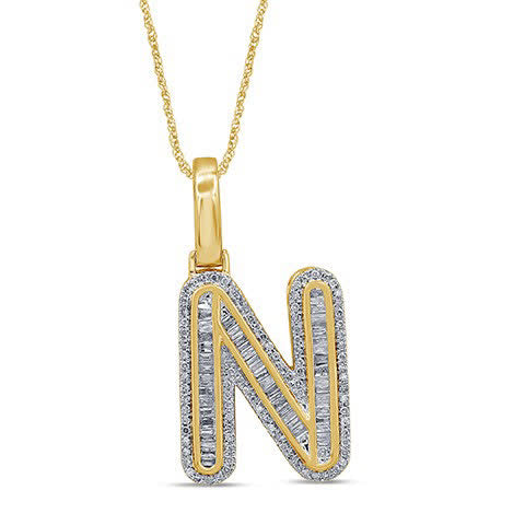10KT 0.50- 0.55CT D-BAGUETTE INITIAL  N ""