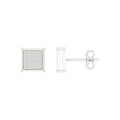 10KT 0.10CT D-MICROPAVE EARRINGS "SQUARE"