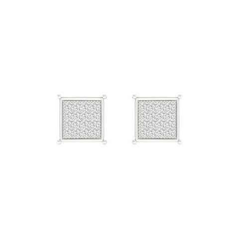 10KT 0.10CT D-MICROPAVE EARRINGS "SQUARE"