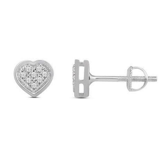 10KT 0.05CT D-EARRINGS "HEART"