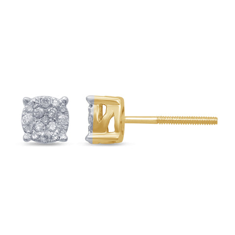 10KT 0.14- 0.16CT D- EARRINGS "SUPER FLOWER"