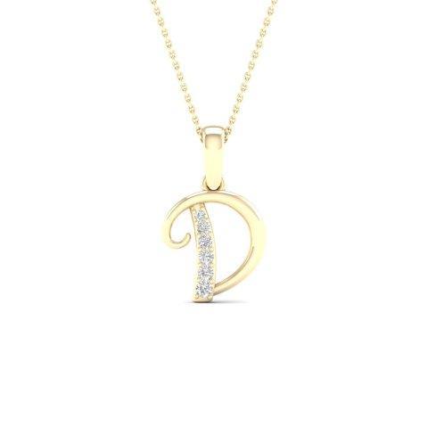 10KT 0.04CT D-LADIES INITIAL D""