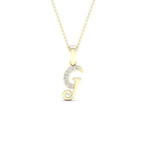 10KT 0.04CT D-LADIES INITIAL G""