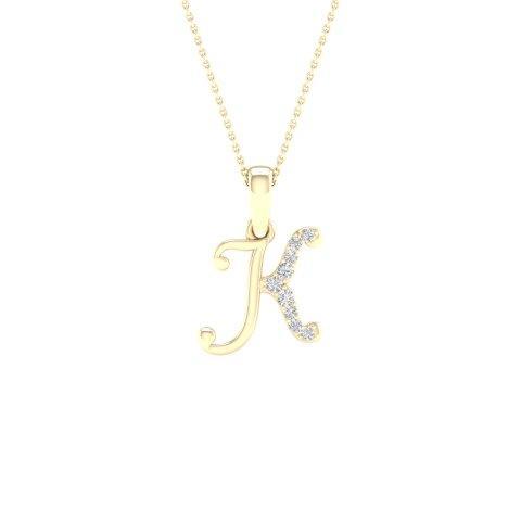 10KT 0.04CT D-LADIES INITIAL K""