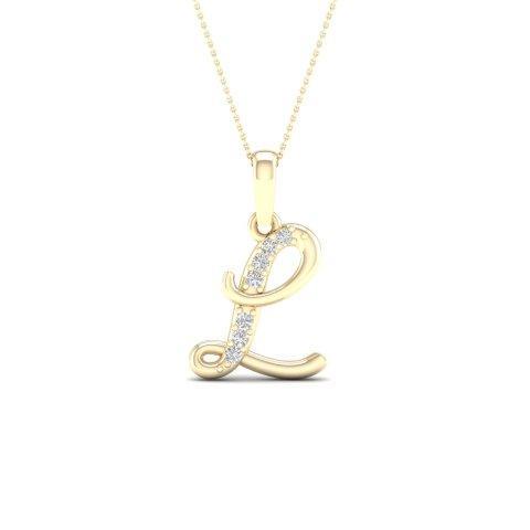 10KT 0.04CT D-LADIES INITIAL L""