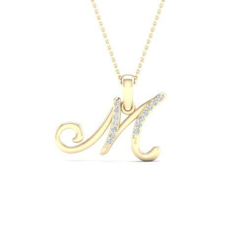 10KT 0.04CT D-LADIES INITIAL M""