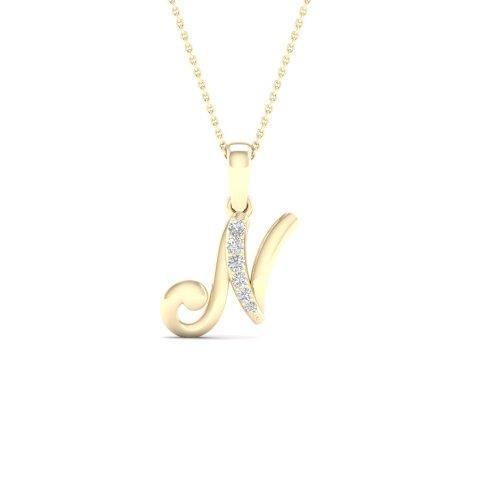 10KT 0.04CT D-LADIES INITIAL N""