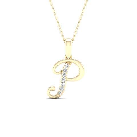 10KT 0.04CT D-LADIES INITIAL P""