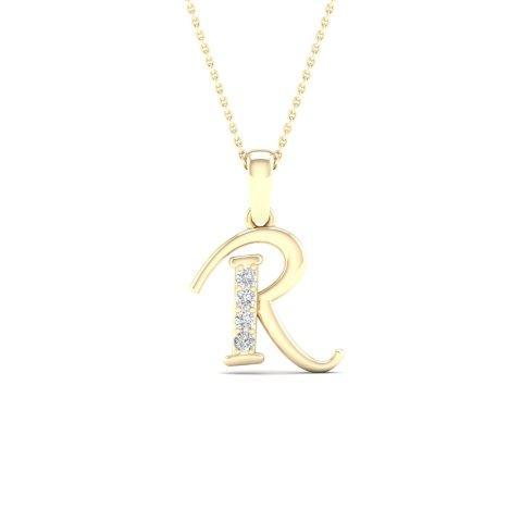 10KT 0.04CT D-LADIES INITIAL R""