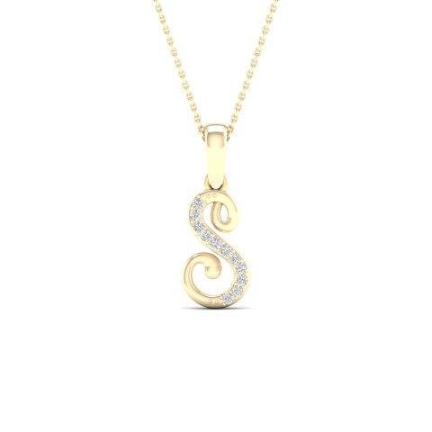 10KT 0.04CT D-LADIES INITIAL S""