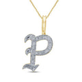 10KT 0.72-0.79 CT D-TATTOO INITIAL P" BAGUETTES"