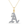 10KT 0.74-0.81CT D-TATTOO INITIAL A" BAGUETTES"