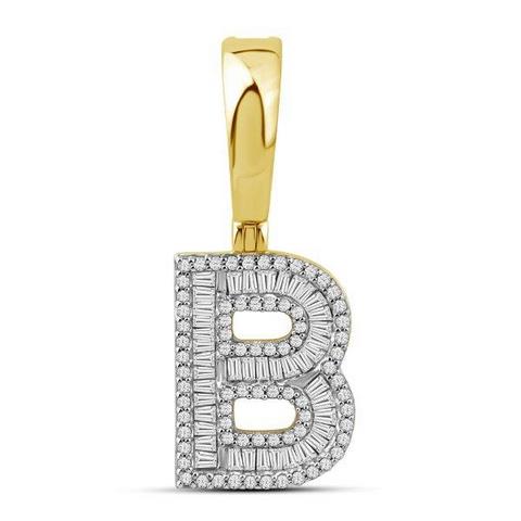 10KT 0.54CT D-BAGUETTE INITIAL B""