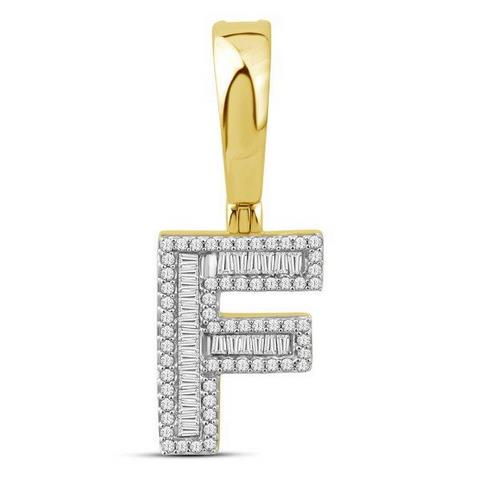 10KT 0.38CT D-BAGUETTE INITIAL F""