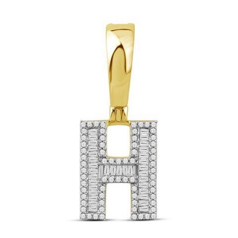 10KT 0.45CT D-BAGUETTE INITIALL H""