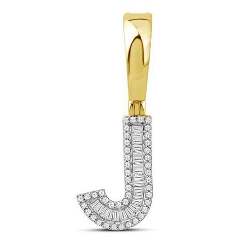 10KT 0.27CT D-BAGUETTE INITIAL J""