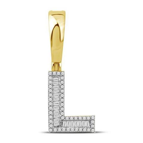 10KT 0.30CT D-BAGUETTE IINITIAL L""