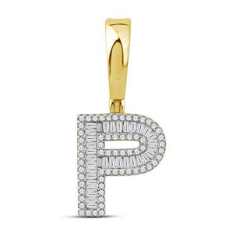10KT 0.43CT D-BAGUETTE INITIAL P""