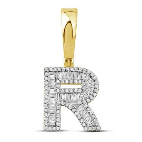 10KT 0.50CT D-BAGUETTE INITIAL R""