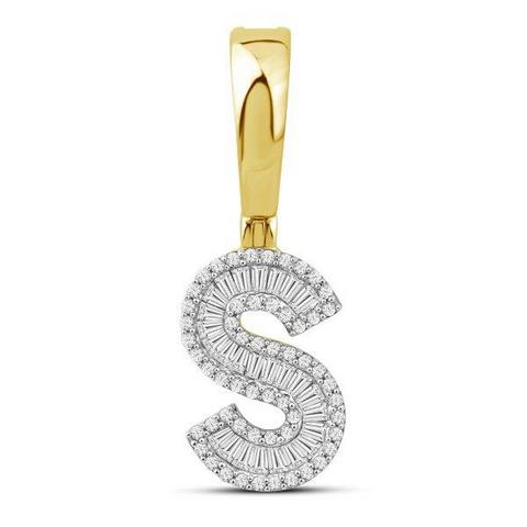 10KT 0.40CT D-BAGUETTE  INITIAL S""