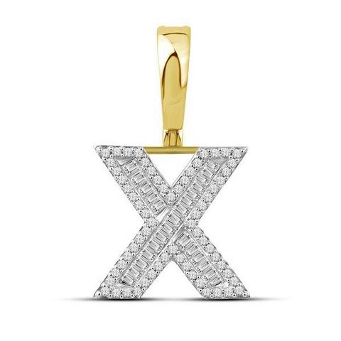 10K 0.40CT D-BAGUETTE INITIAL X""