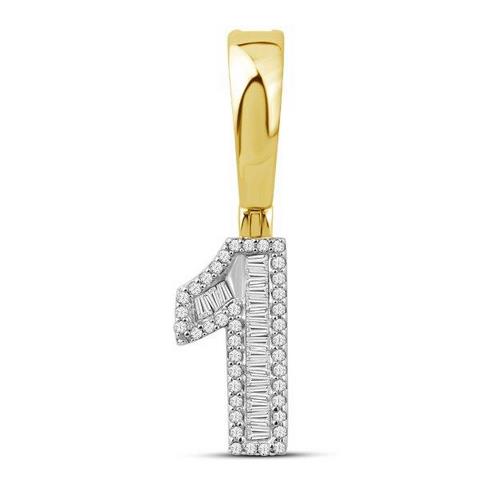 10KT 0.24CT D-BAGUETTE INITIAL N0 1""