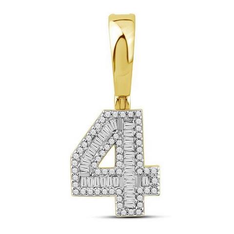 10KT 0.40CT D-BAGUETTE INITIAL NO.4""