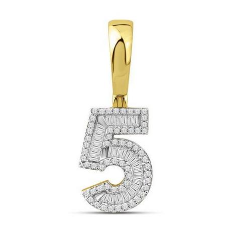 10K 0.38-0.40CT D-BAGUETTE INITIAL NO. 5""