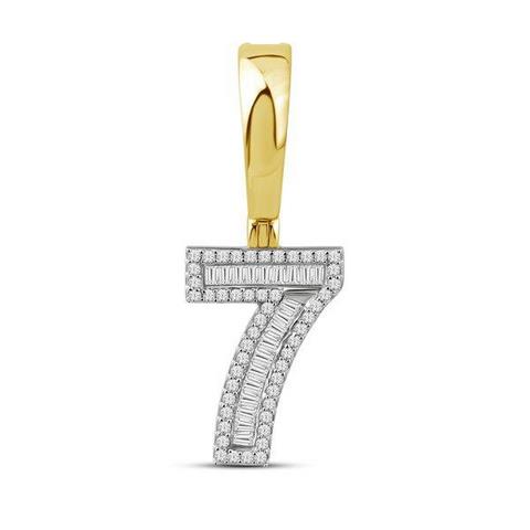 10KT 0.30CT D-BAGUETTE INITIAL NO.7""