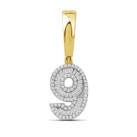10KT 0.43CT D-BAGUETTE INITIAL NO.9""