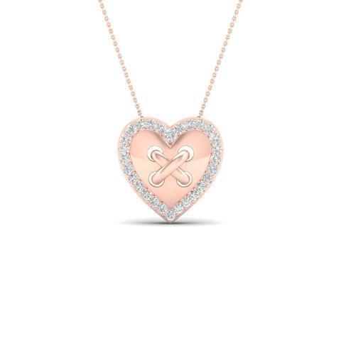 CLOSEOUT  10KT 0.10CT D-LADIES PENDANT "HEART"