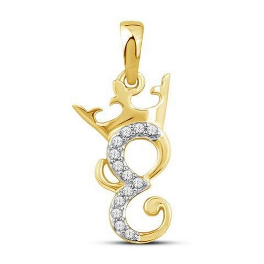 10KT 0.04CT D-CROWN INITIAL E""